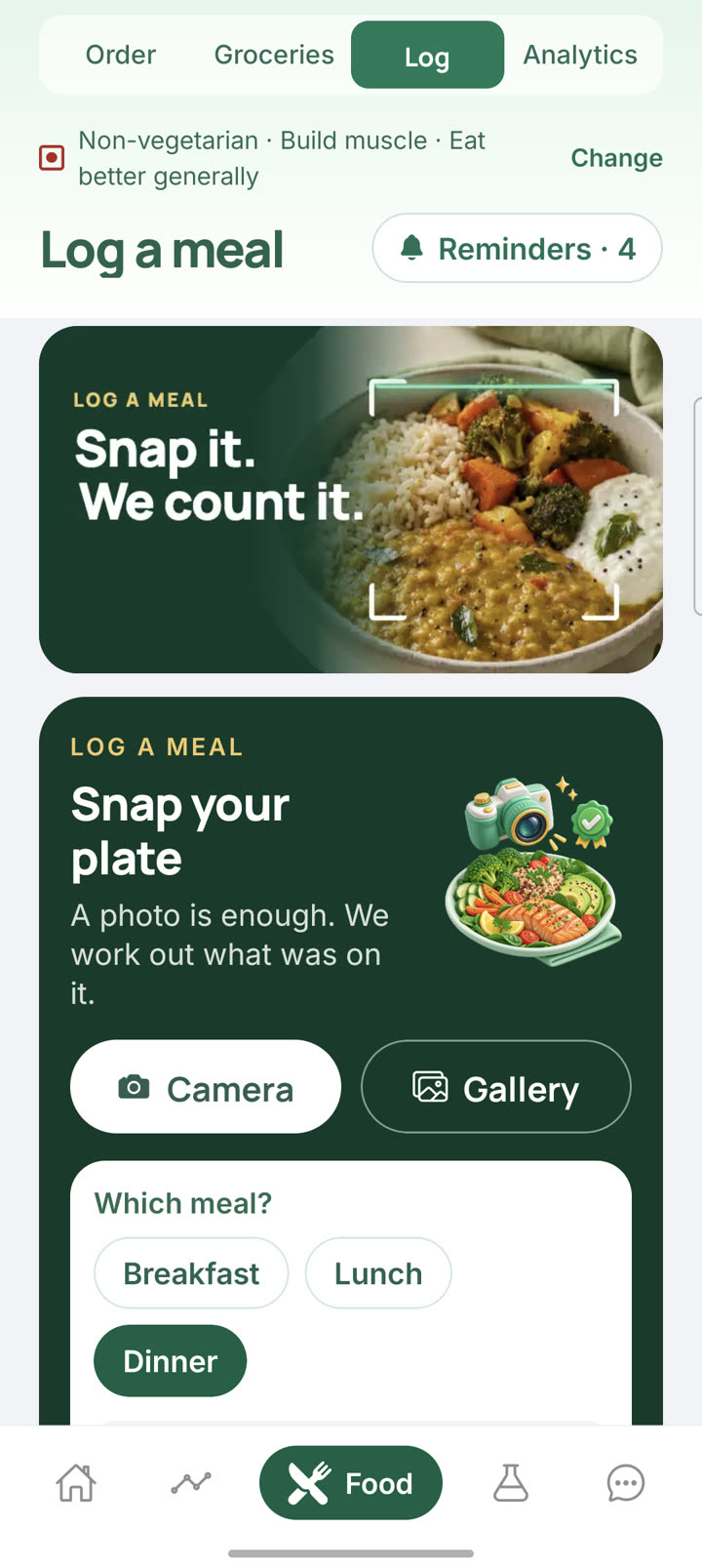 Snap a meal. We count it.